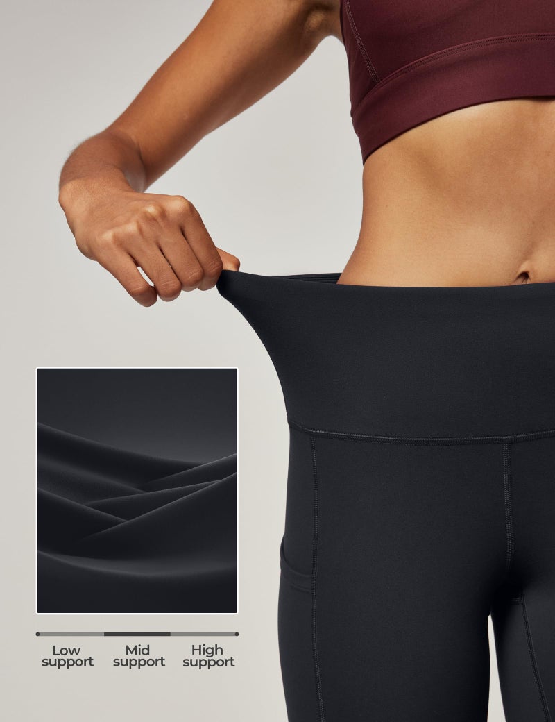 IUGA High Waist Yoga Pants with Pockets, Leggings for Women Tummy Control, Workout Leggings for Women 4 Way Stretch Black - Image 3